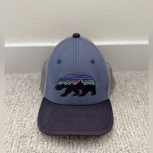 Patagonia Fitz Roy Blue Bear Mesh Trucker Hat Snapback Gorpcore
